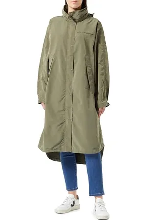 Replay Damen Parka mit Knopfleiste, (Grün), XXS