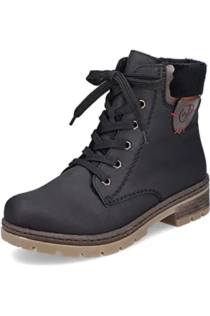 Rieker Damen Schnürstiefeletten Y7418, Frauen Stiefeletten,halbstiefel,Kurzstiefel,uebergangsschuhe,uebergangsstiefel,schwarz (00),37 EU / 4 UK