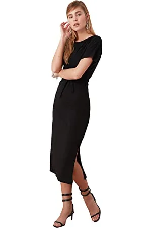 Trendyol Damen Detailliertes Gestricktes Kleid Binden Dress, , XS EU