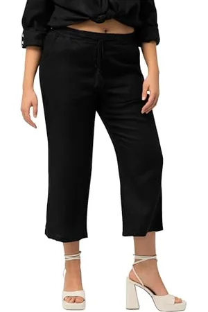 Ulla Popken Damen 7/8-Leinenhose Hose, , 52 EU