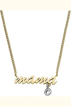 Fossil Halskette für Frauen Sadie Name Necklace Zweifarbige Edelstahlkette, Länge: 406mm+60mm, Breite: 19.5 mm, Höhe: 9mm, JF04431998
