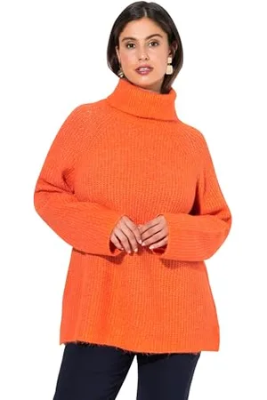 Ulla Popken Damen Pullover, Rippstrick, Rollkragen, Langarm, Recycelt, , 58-60 EU