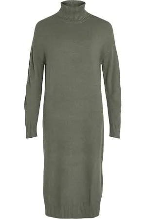 VILA Female Midikleid Rollkragen
