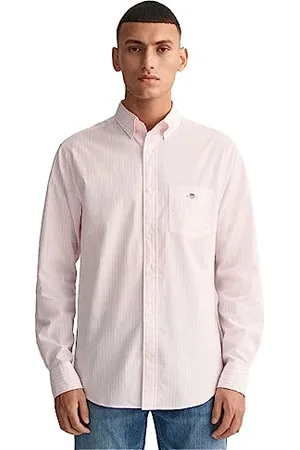 GANT Herren Reg Poplin Stripe Shirt Klassisches Hemd, Light Pink, XXL EU