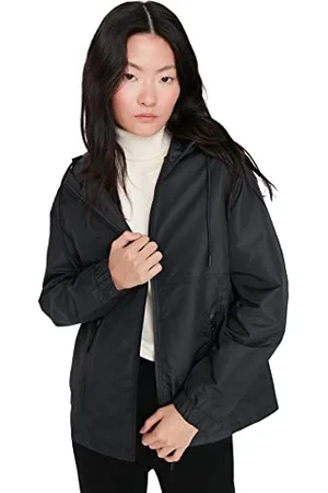 Trendyol Damen Damen Regular Shift Plain Webstoff Winterjacke Coat, , M EU