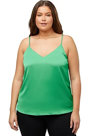 Ulla Popken Damen Satijnen strap-blouse Blusen, , 50-52 EU