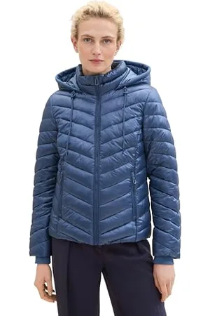 TOM TAILOR Damen 1041489 Lightweight Steppjacke mit Kapuze, 26779-Nighttime Blue, S