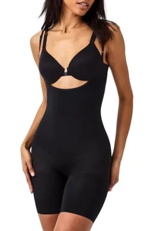 Spanx Damen Power Open-Bust Mid-Thigh Bodysuit Shapewear Ganzkörper-Body, , M