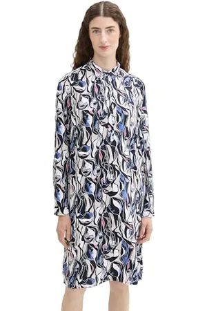 TOM TAILOR Damen Jersey Kleid mit Muster, , 42