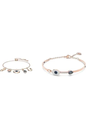 Swarovski Symbolic Armband, Unendlichzeichen, Augensymbol und Hufeisen, Blau, Roségold-Legierungsschicht & Symbolic Armreif, Böser Blick