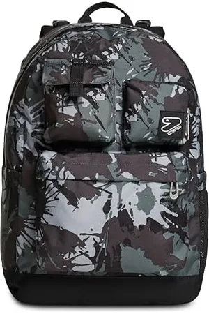 7 for all Mankind Wende-Rucksack, aus nachhaltigem Stoff, Geräumige Schultasche für Teenager, Mädchen & Jungen, 2 Muster, für Schule, Sport&Freizeit, Doubleface; , mit Kopfhörern, MIMETIC BROWN