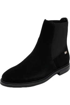 Tommy Hilfiger FLAG SUEDE LOW CHELSEA ( Niedrige Stiefel Damen, (Black), 39 EU