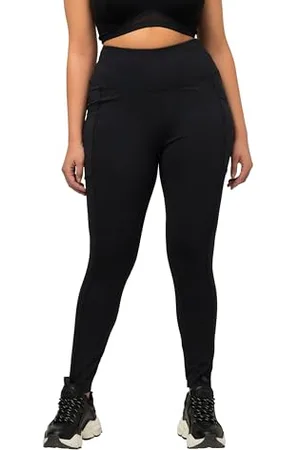 Ulla Popken Damen Sportleggings, schnelltrocknend, hochelastisch Hose, , 36W / 32L
