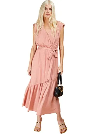 Little Mistress Damen Coral Wrap Midaxi Kleid, , 42