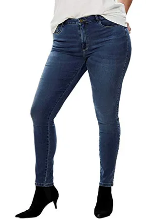 ONLY Carmakoma NOS Damen CARAUGUSTA HW SK DNM JEANS MBD NOOS Skinny Jeans,, per pack , 54/L34 (Herstellergröße: 54)