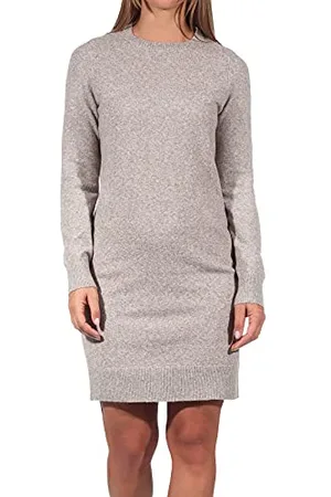 VERO MODA Mini Strickkleid Meliert Langarm Rundhals Regular Fit Kleid Kurz Basic Oberschenkellang VMDOFFY