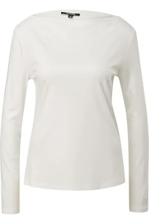 Comma, Langarmshirt aus mit Wasserfall Ausschnitt