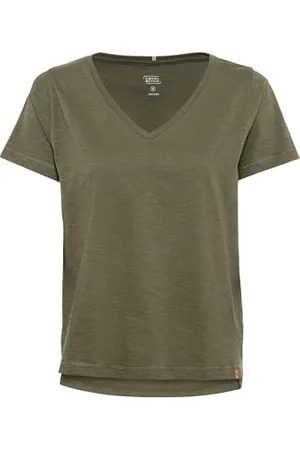 Camel Active Damen V-Neck T-Shirt aus Organic Cotton Womenswear-XXL