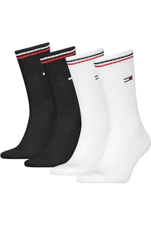 Tommy Hilfiger Unisex Crew Socken, Weiß/Schwarz, 39/42 (4er Pack)