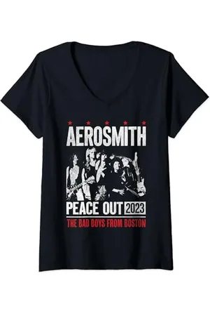 Aerosmith Bad Boys Peace Out T-Shirt mit V-Ausschnitt