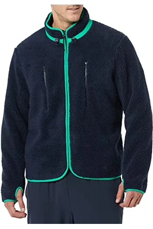 Amazon Herren Stehkragenjacke Aus Teddy-Fleece Mit Durchgehendem Reißverschluss Und Brusttaschen, , S