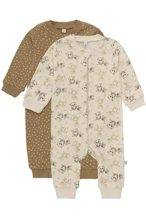 Pippi Unisex Baby Nightsuit -Zipper (2-Pack) Pajamas, , 56 EU