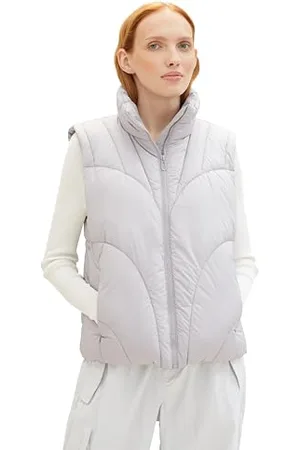 TOM TAILOR Damen Lightweight Steppweste mit Stehkragen, , XXL
