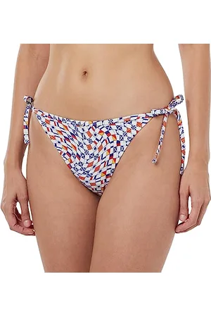 Tommy Hilfiger Tommy Jeans Damen Bikinihose String Side Tie Print Sport, Mehrfarbig (Flag Wave Check Print), XS