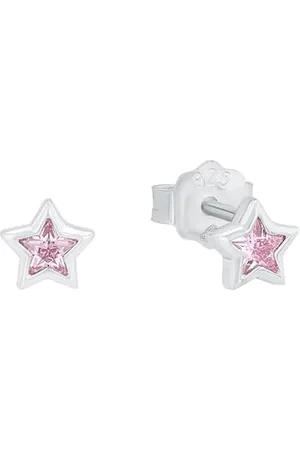 Prinzessin Lillifee Ohrstecker 925 Sterling Silber Mädchen Kinder Ohrschmuck, mit Zirkonia synth., Rosa, Kommt in Schmuck Geschenk Box
