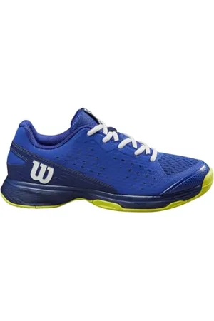 Wilson Rush Pro Tennis Shoe, Bluing/Blue Print/Safety Yellow, 34 2/3 EU