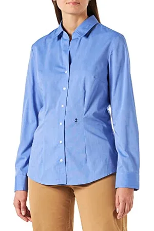 Seidensticker Damen City Langarm Slim Fit Uni Bügelfrei Bluse, , 44 EU
