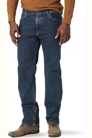 Wrangler Herren Regular Fit Comfort Flex Waist Taillen Hose رلللللو Jeans, Dark Stonewash, 35W / 32L
