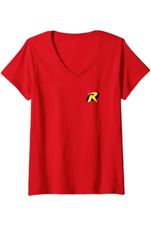 Batman Robin Logo T-Shirt mit V-Ausschnitt