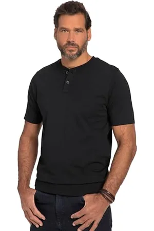 JP 1880 Herren, Große Größen, Henley, Bauchfit, Halbarm, Rundhals