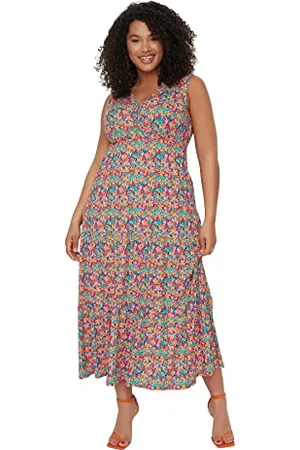 Trendyol Damen Damenkleid Kleid, Normale Passform, Strick, Übergröße, , X-Large