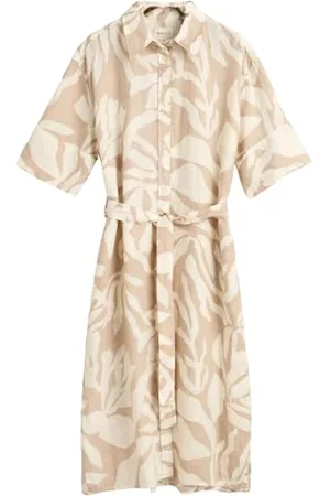 GANT Damen REL Palm Print Linen Shirt Dress Kleid, , 42
