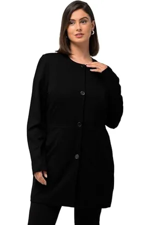 Ulla Popken Damen, große Größen, Longblazer, Ziernähte, Rundhals, Jersey