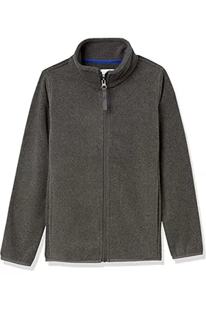 Amazon Jungen Polar-Fleecejacke mit durchgehendem Reißverschluss und Stehkragen, , 6-7 Jahre