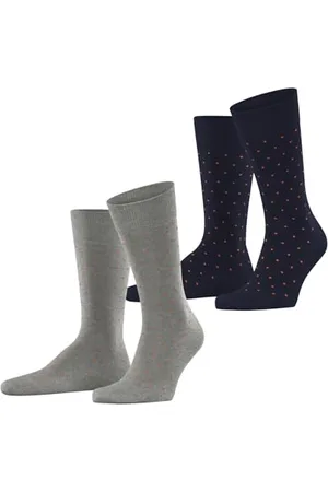 ESPRIT Herren Socken Fine Dot Multipack M So Baumwolle gemustert 2 Paar, , 43-46