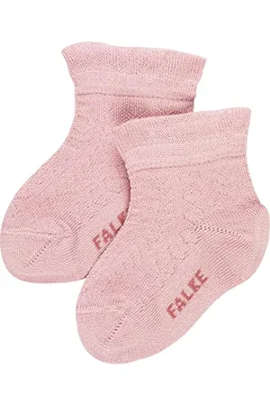 Falke Unisex Baby Socken Romantic Net B SO Baumwolle einfarbig 1 Paar, (Thulit 8663), 62-68