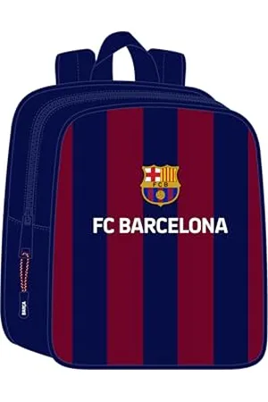 Safta FC Barcelona Kinderrucksack, Kinderrucksack, Schulrucksack, anpassbar an den Kinderwagen, bequem und vielseitig, Qualität und Widerstandsfähigkeit, 22 x 10 x 27 cm, Marineblau/Bordeaux