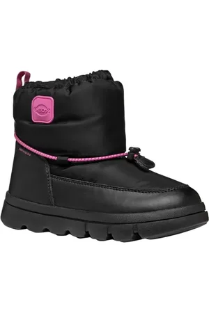 Geox J WILLABOOM Girl B A Snow Boot, Black/Fuchsia, 37 EU