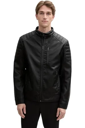 TOM TAILOR Blouson Jacke mit Kapuze im Stehkragen, Black, XL