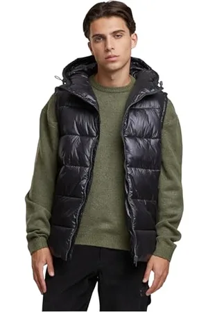 Urban classics Herren Weste Recycled Hooded Puffer Vest, warme Steppweste mit Kapuze für Männer, Regular Fit