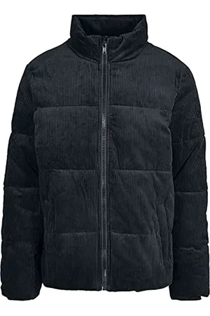 Urban classics Herren TB3811-Boxy Corduroy Puffer Jacket Jacken, Black, XXL