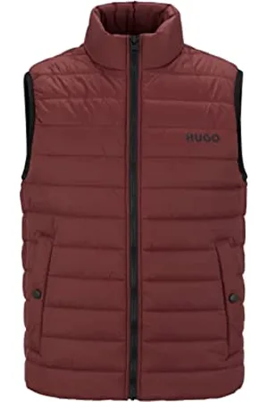 HUGO BOSS Herren Bentino2221 Wasserabweisende Steppweste mit Kontrast-Logo S