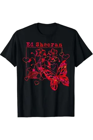 Ed Sheeran Red Wild Hearts and Butterflies T-Shirt