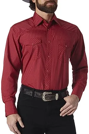 Wrangler Herren Sport Westernhemd mit Zwei Taschen und Druckknöpfen, , Large Hoch