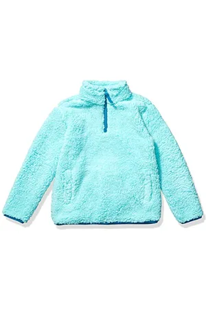 Amazon Mädchen Sherpa-Fleece-Jacke Viertelreißverschluss, , 9 Jahre
