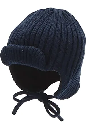 Sterntaler Baby Mädchen Strickmütze Baby GOTS Strickmütze Aufschlag Mütze - Baby Strickmütze - aus Baumwolle mit Bindeband - , 43